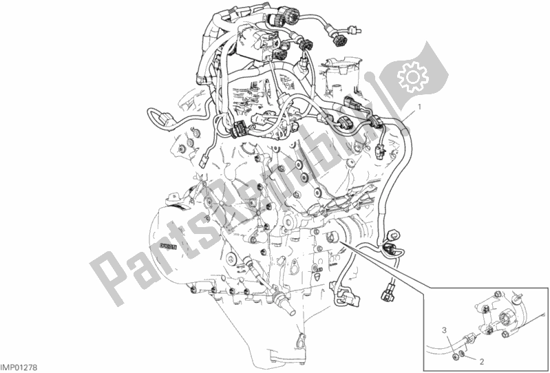 Tutte le parti per il Impianto Elettrico Motore del Ducati Streetfighter V4 USA 1103 2020